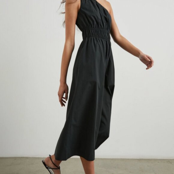 Rails Selani One Shoulder Cotton dress in Black Medium - Picture 2 of 4